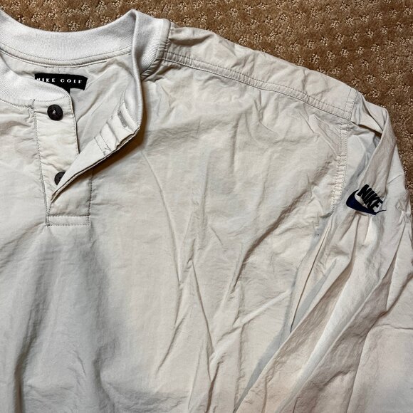 VTG Nike Golf 1/4 Button Jacket Mens XL Rare Y2K Tan Wind Resistant Top Layer - Picture 3 of 10